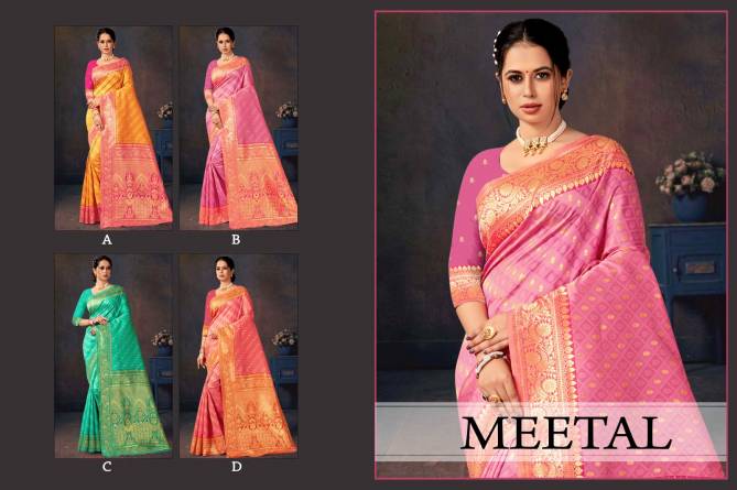 Ronisha Meetal Designer Banarasi Silk Saree Catalog

